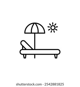 beach bed icon vector isolated