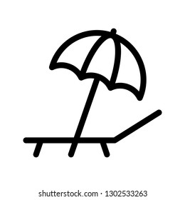 beach bed line icon