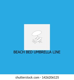 beach bed umbrella line icon sign signifier vector