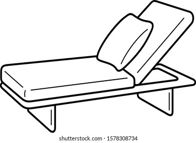 Beach bed. Vector outline icon.