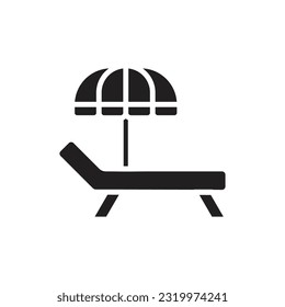 Beach Bench Filled Icon Vector Illustration