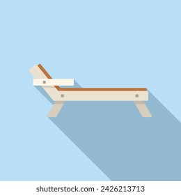 Beach bench icon flat vector. Retirement travel. Service care people