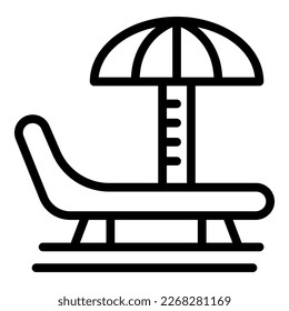 Beach bench icon outline vector. Water ski. People summer