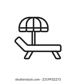 Beach Bench Outline Icon Outline Vector Illustration