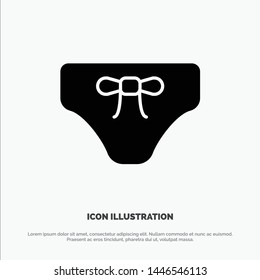 Beach, Bikini, Clothes, Clothing solid Glyph Icon vector