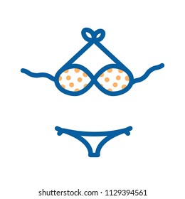 Beach bikini for women icon. Vector minimal thin line illustration. Summer, holidays, vacations, pool, swimming clothing	