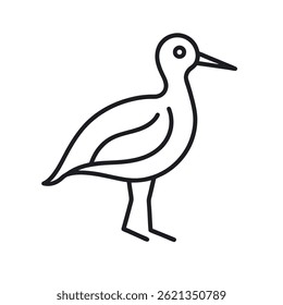 Beach Bird outline icon on white background