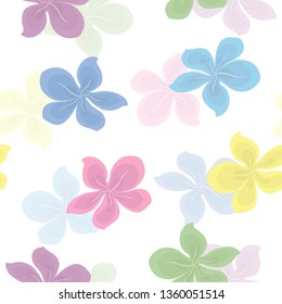 Beach Blossoms Plumeria. Seamless Printable 12X12 Pattern svg