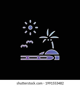 Icono de vector de gradiente azul de playa