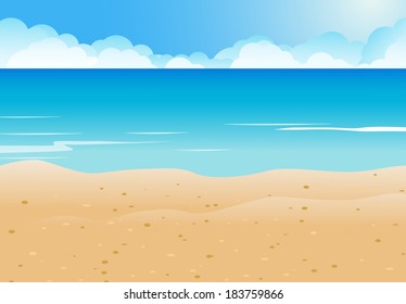 Beach and blue sea background