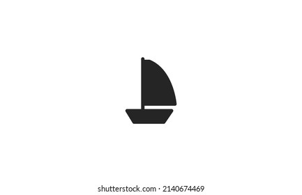 Beach boat Logo Icon Design Vector with white background.