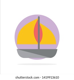Beach, Boat, Ship Abstract Circle Background Flat color Icon