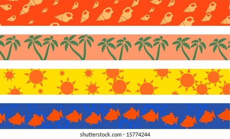 beach borders - vector