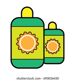 Beach, bottle, hot, summer, sun block icon