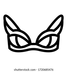 Icono del sujetador de playa. Icono de vector de barra de playa de esquema para diseño web aislado en fondo blanco