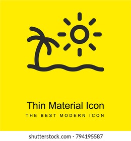 Beach bright yellow material minimal icon or logo design