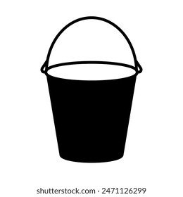 Beach bucket silhouette icon. Clipart image isolated on white background