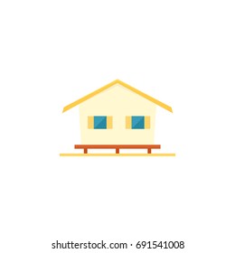 beach bungalow icon. Vector illustration isolated on white background