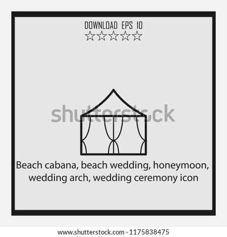 Beach Caban Beach Wedding Line Icon Stock Vector Royalty Free