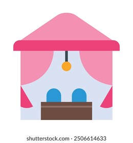 Beach Cabana Flat Icon Design para personal y Uso comercial