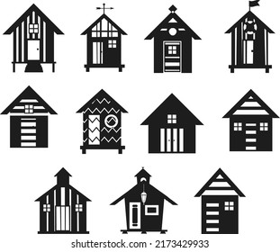 Beach Cabana Silhouettes Premium Vectors	
