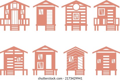 Beach Cabana Silhouettes Premium Vectors	
