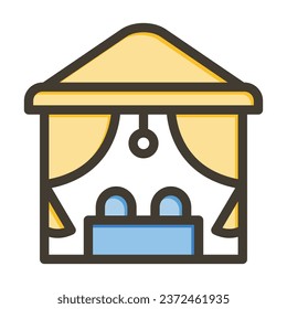 Beach Cabana Vector Thick Line Filled Colors Icon For Personal And Commercial Use.
