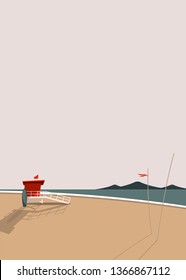 Beach cabin by the seaside vector