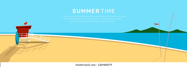 Beach cabin by the seaside vector