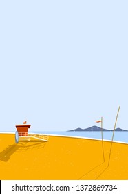 Beach cabin by the seaside vector