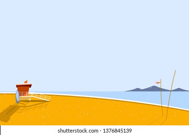 Beach cabin by the seaside vector