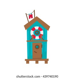 Beach Cabin With Life Preserver Buoy svg