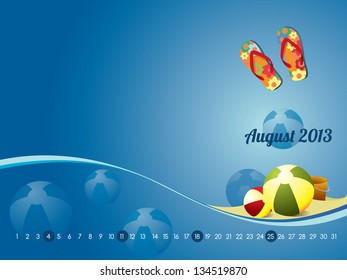 Calendario de playa para agosto de 2013