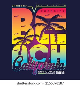 beach california tee typography graphic design,illustration vector art,vintage by order