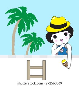 Beach Calling character illustration