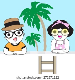 Beach Calling character illustration