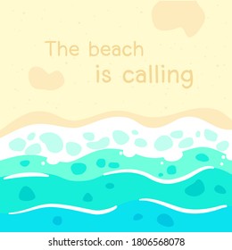 la playa es una cita con fondo de ilustración de la playa