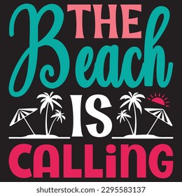 The Beach Is Calling SVG Design Vector File.