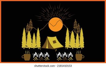 Beach Camping Adventure SVG Design.
