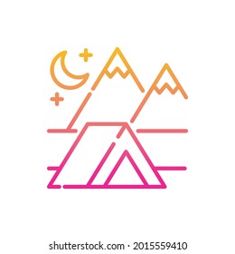 Beach Camping vector gradient icon style illustration. EPS 10 file