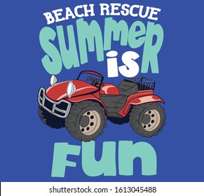 Beach Car Buggy Vector Illustration
