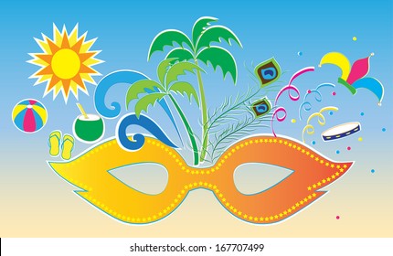 Beach Carnival party. Vector.