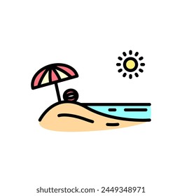 beach cartoon icon, isolated background