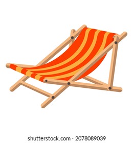 Beach Chair Bench Cartoon Vector Object