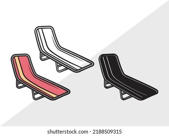 Beach Chair Clipart SVG Printable Vector Illustration