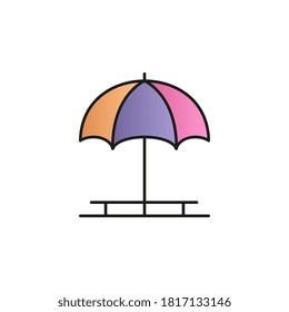 Beach chair color gradient vector icon