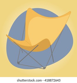 Beach chair colorful icon