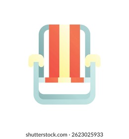 Beach chair. Editable vector icon, coloured.