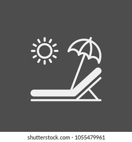 Beach chair flat vector icon. Chaise lounge flat vector icon	