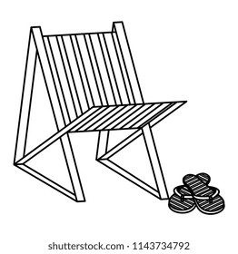 beach chair with flip flops
